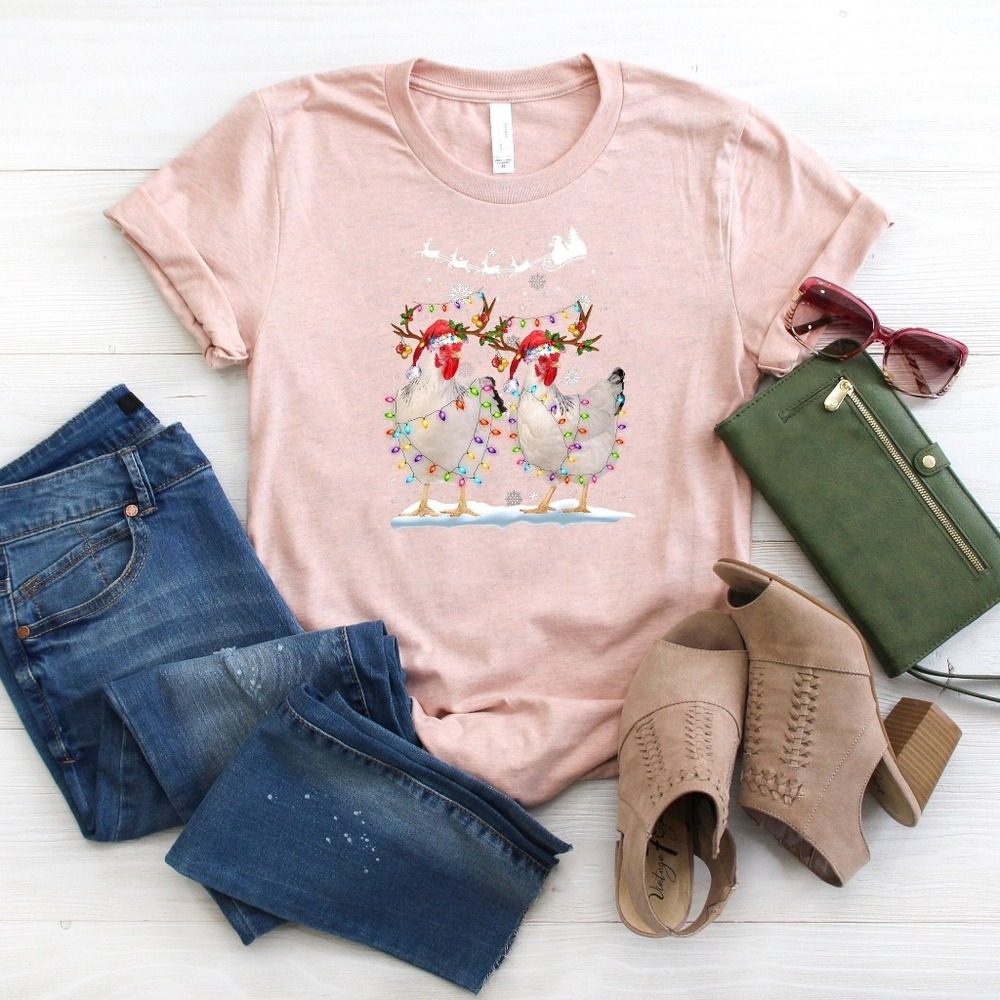 Christmas Chicken Lights Shirt, Christmas Shirt, Funny Christmas Shirt